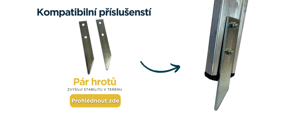 Prislusenstvi k AGRILUXE Trinohy zahradni zebrik s teleskopickou zadni nohou Detail 1